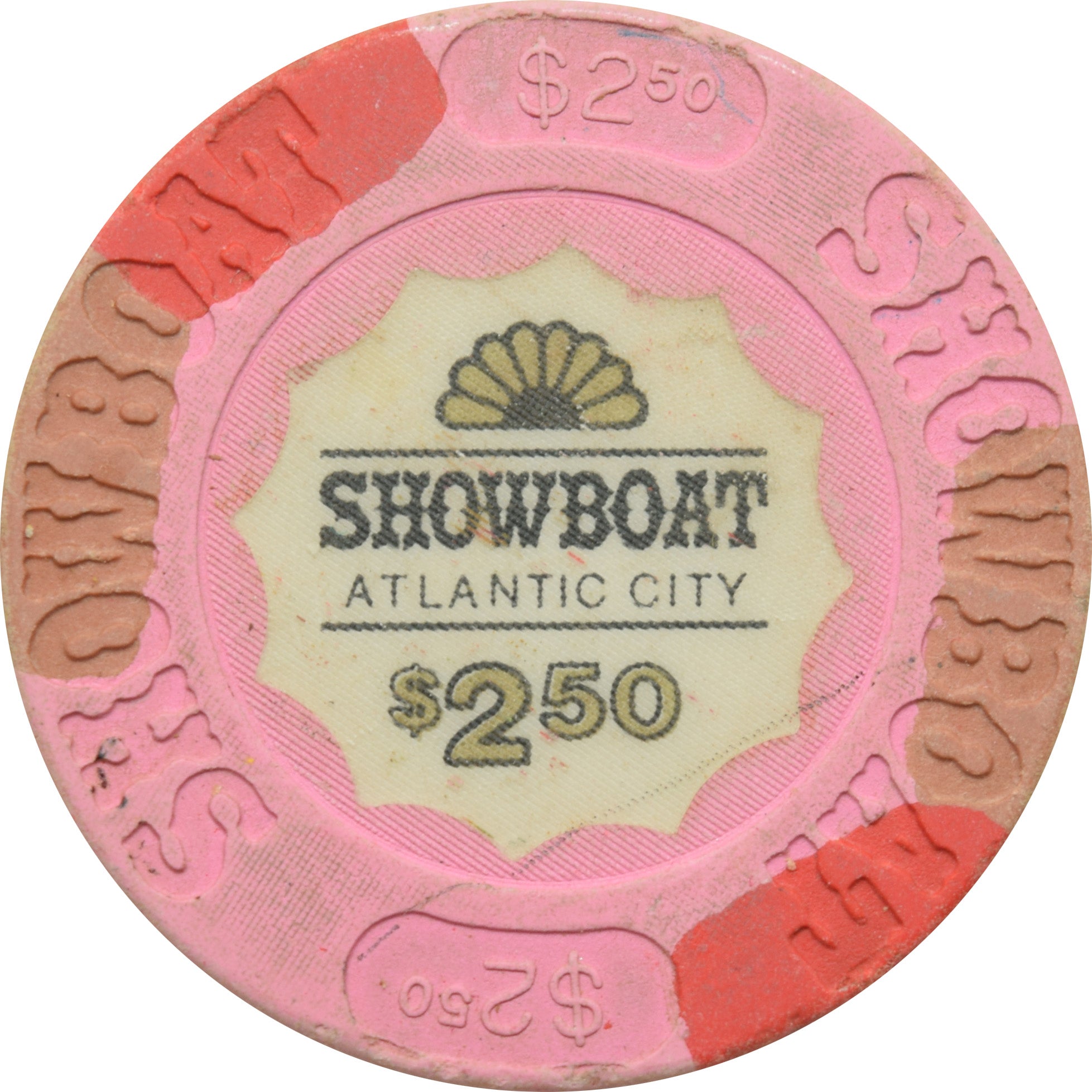 Showboat Casino Atlantic City New Jersey $2.50 Chip