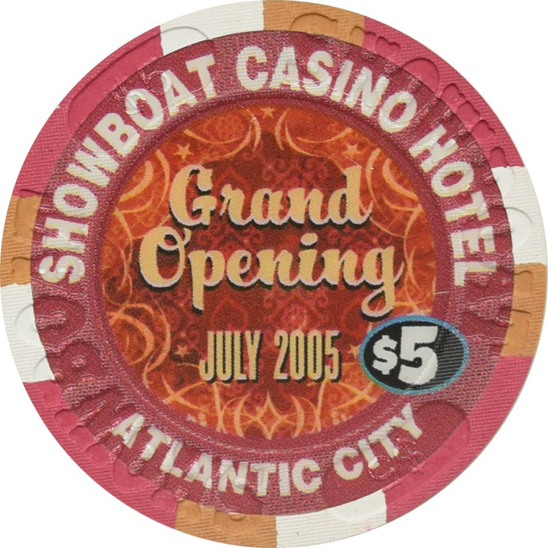 Showboat Casino Atlantic City New Jersey $5 House of Blues Grand Opening Chip