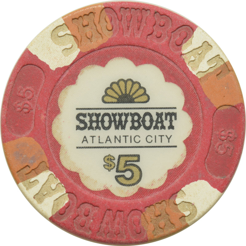 Showboat Casino Atlantic City New Jersey $5 Chip