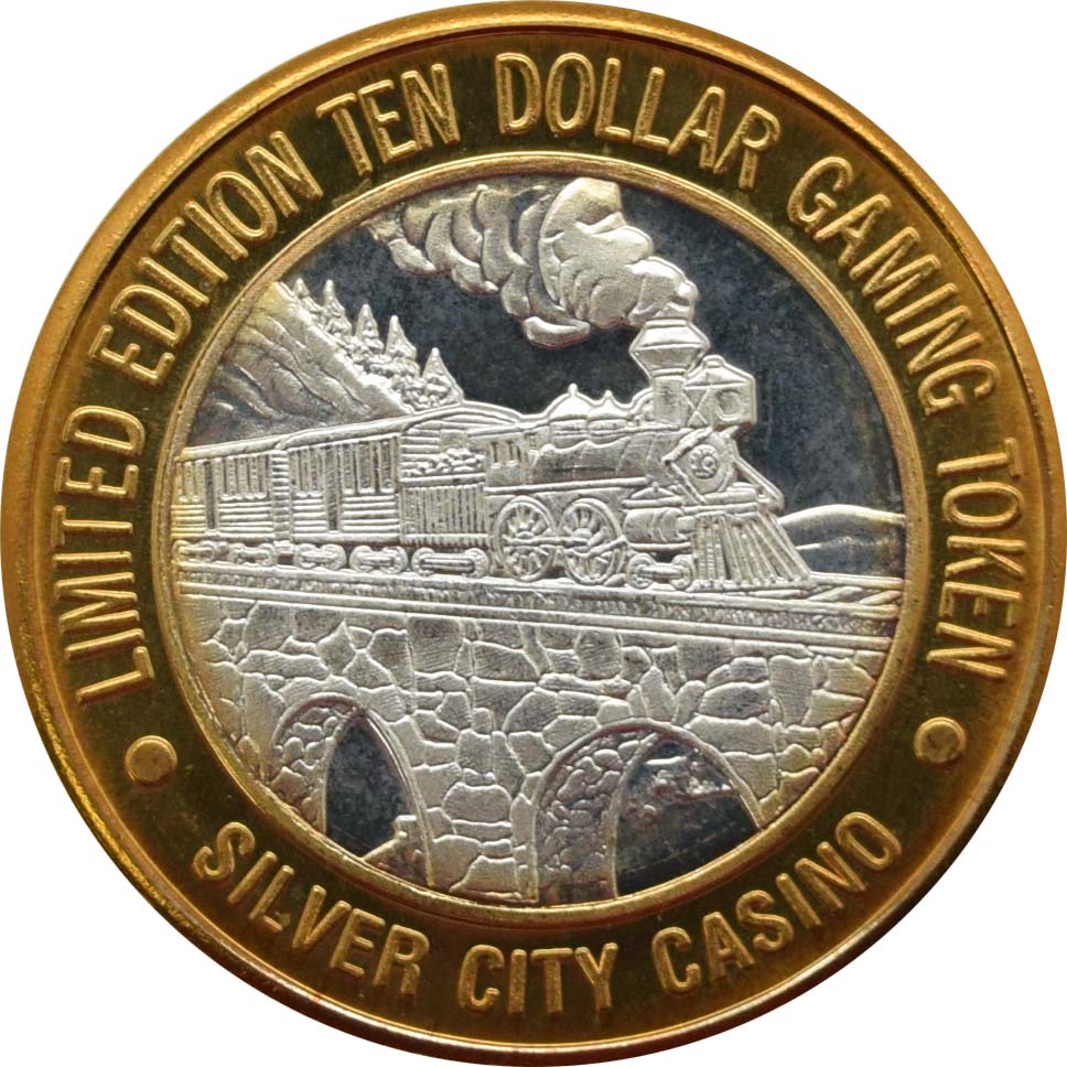 Silver City Casino Las Vegas "Train" $10 Silver Strike .999 Fine Silver 1995