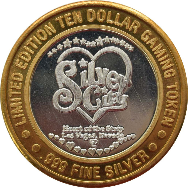 Silver City Casino Las Vegas "Train" $10 Silver Strike .999 Fine Silver 1995