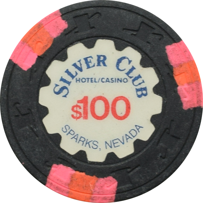 Silver Club Casino Sparks Nevada $100 Chip 1989