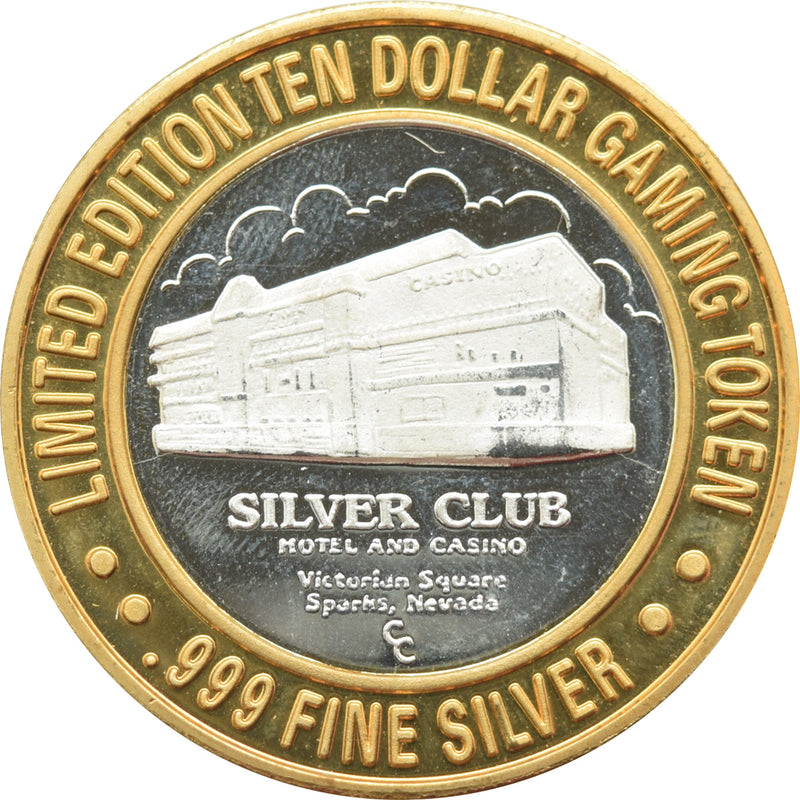 Silver Club (Karl's) Casino Sparks "Assayer's" $10 Silver Strike .999 Fine Silver 1994