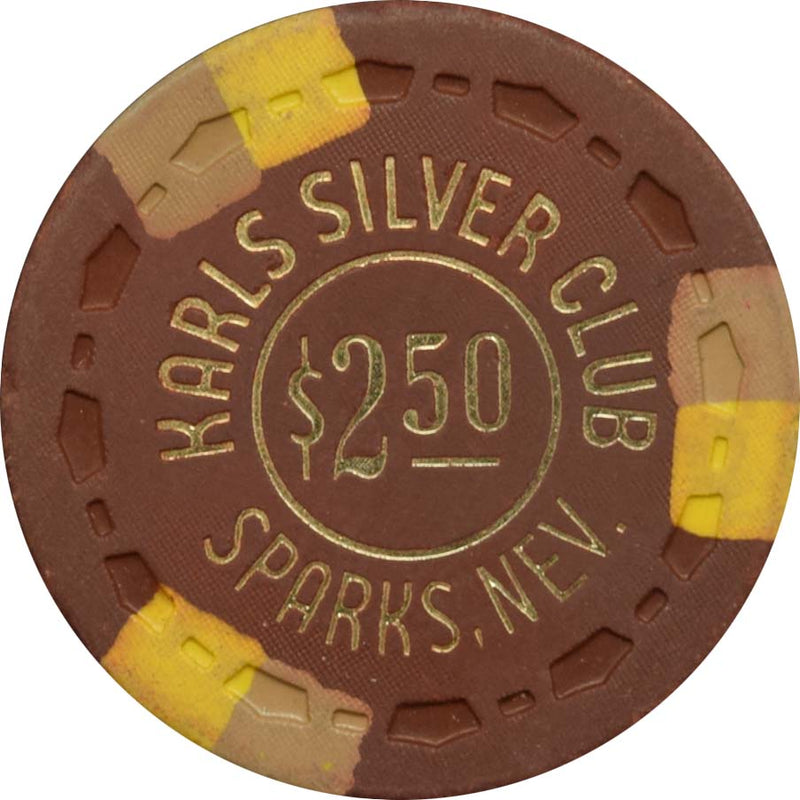 Silver Club (Karl's) Casino Sparks Nevada $2.50 Chip 1978