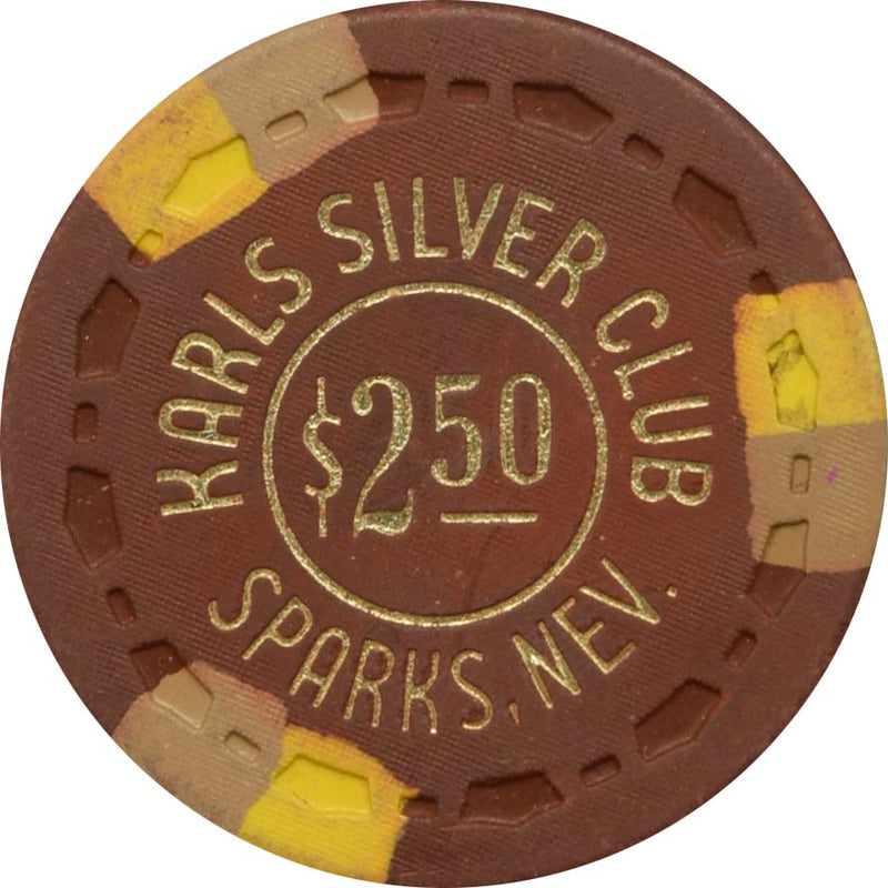 Silver Club (Karl's) Casino Sparks Nevada $2.50 Chip 1978