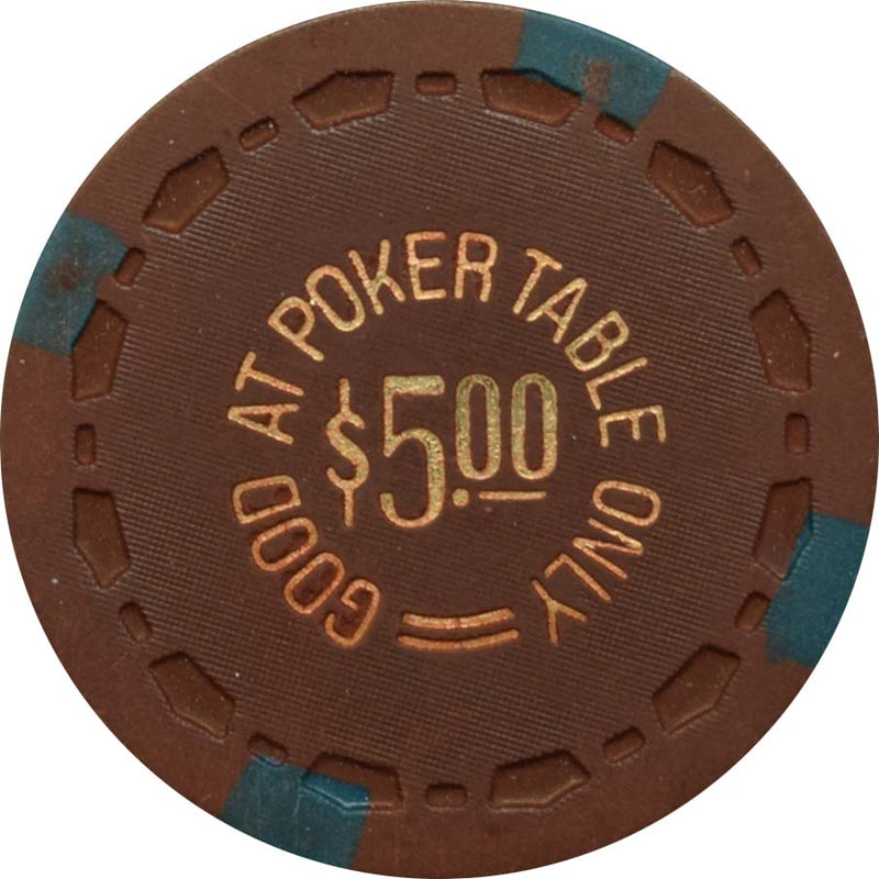 Silver Club (Karl's) Casino Sparks Nevada $5 Good at Poker Table Only Chip 1971