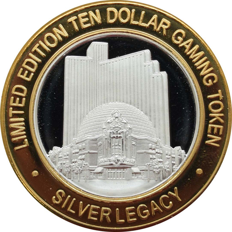 Silver Legacy Casino Reno "9th Anniversary" $10 Silver Strike .999 Fine Silver 2004