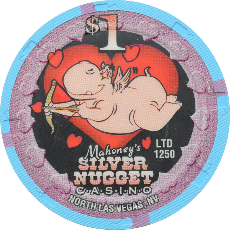 Mahoney's Silver Nugget Casino N. Las Vegas Nevada $1 Valentine's Day Chip 2002