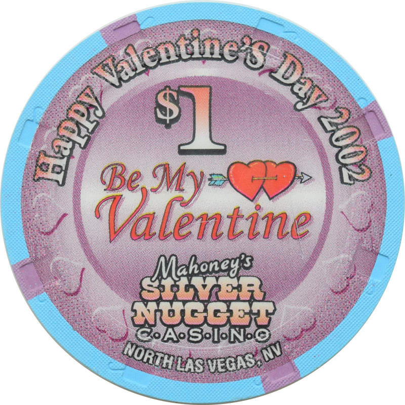 Mahoney's Silver Nugget Casino N. Las Vegas Nevada $1 Valentine's Day Chip 2002