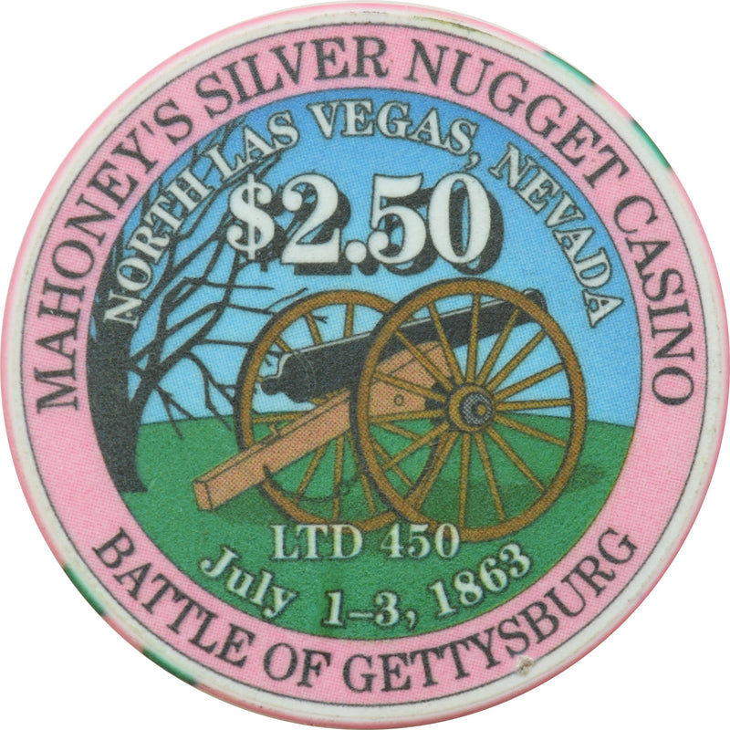 Mahoney's Silver Nugget Casino N. Las Vegas Nevada $2.50 Battle of Gettysburg Chip 2002