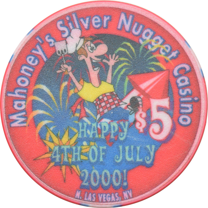 Mahoney's Silver Nugget Casino N. Las Vegas Nevada $5 Happy 4th Of July Chip 2000