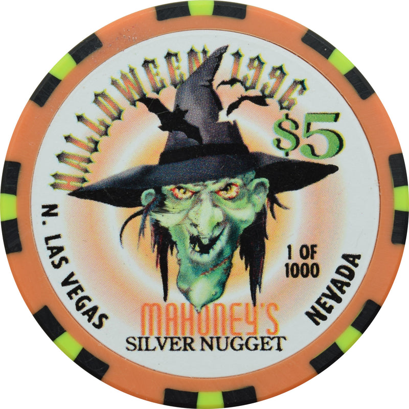 Mahoney's Silver Nugget Casino N. Las Vegas Nevada $5 Halloween Chip 1996