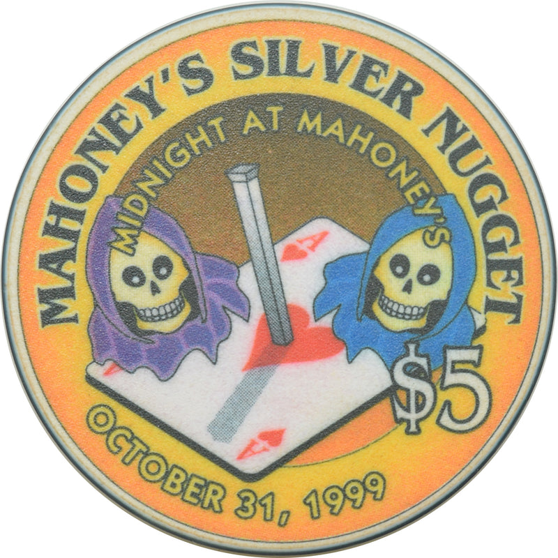 Mahoney's Silver Nugget Casino N. Las Vegas Nevada $5 Midnight at Mahoney's Chip 1999
