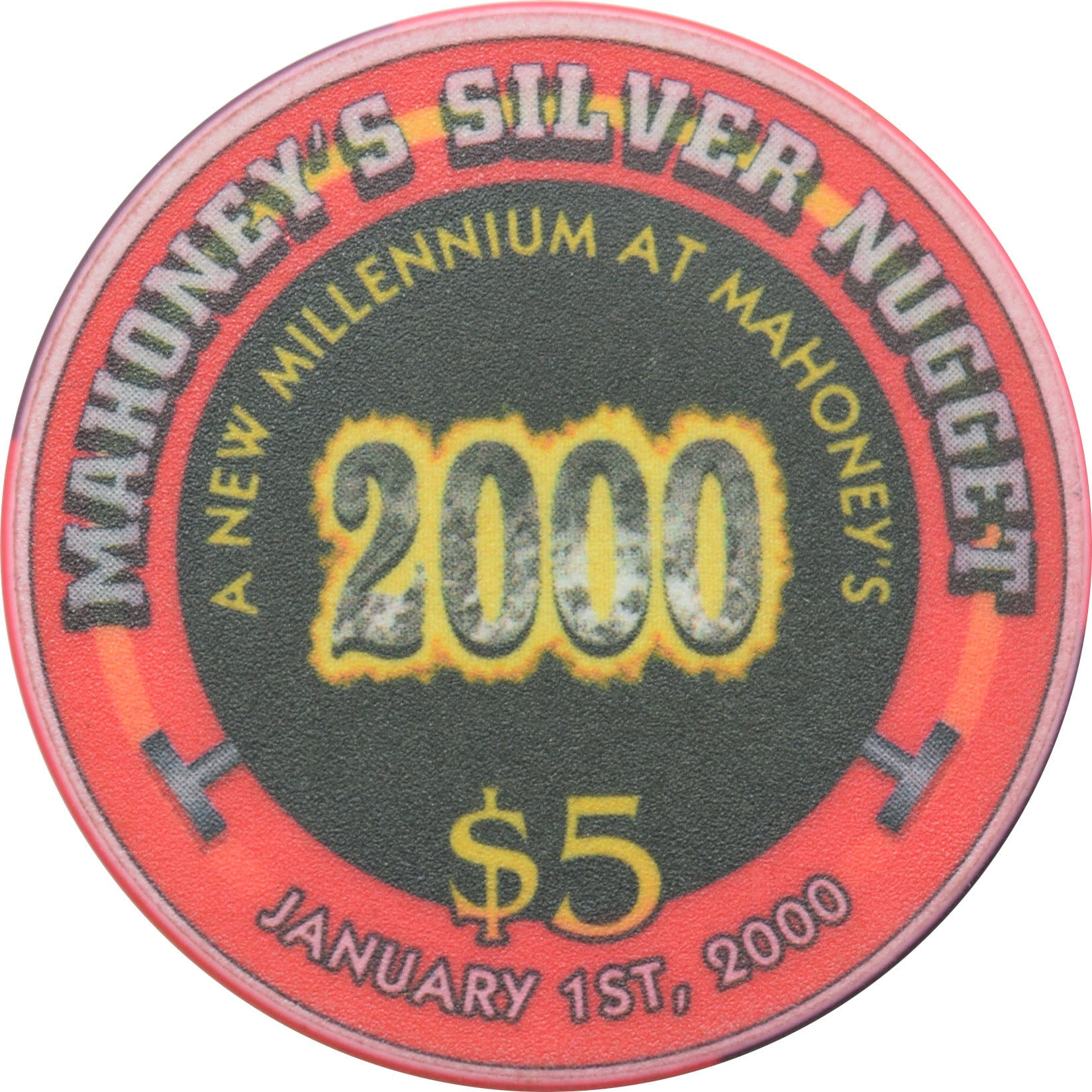 Mahoney's Silver Nugget Casino N. Las Vegas Nevada $5 A New Millennium at Mahoney's Chip 2000