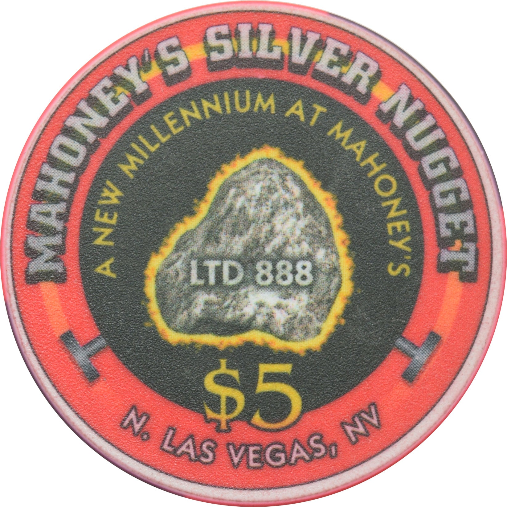 Mahoney's Silver Nugget Casino N. Las Vegas Nevada $5 A New Millennium at Mahoney's Chip 2000