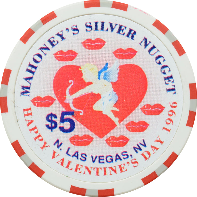 Mahoney's Silver Nugget Casino N. Las Vegas Nevada $5 Valentine's Day Chip 1996