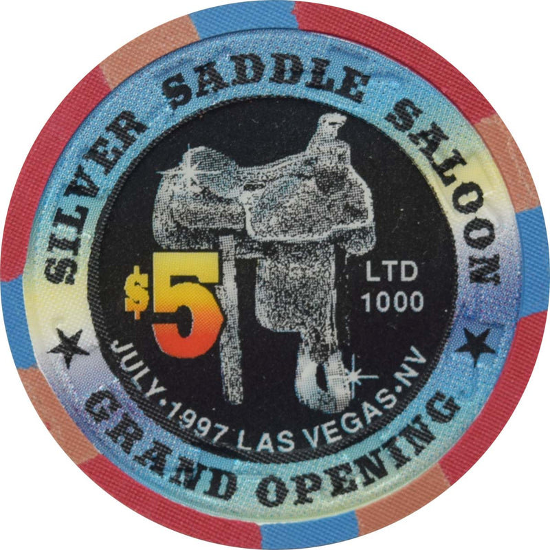 Silver Saddle Saloon Casino Las Vegas Nevada $5 Grand Opening Chip 1997