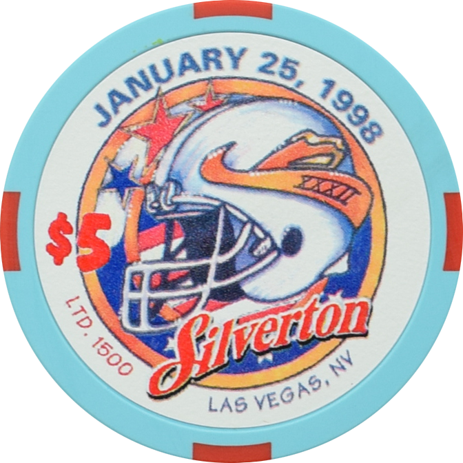 Silverton Casino Las Vegas Nevada $5 Football Chip Jan. 25th 1999