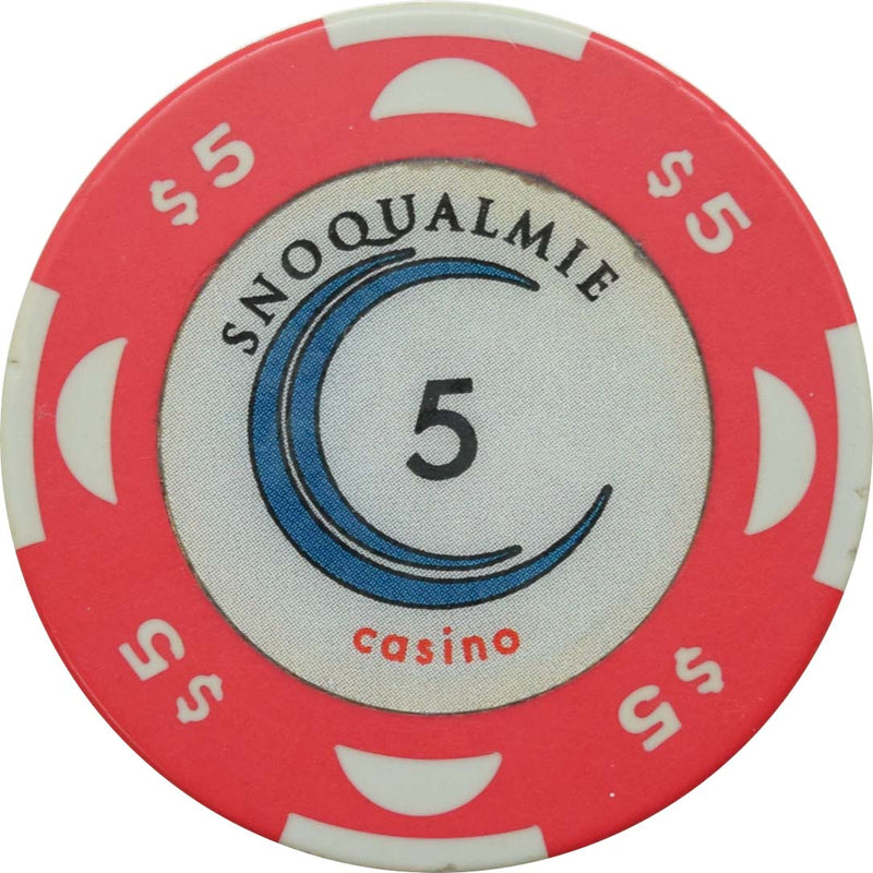 Snoqualmie Casino Snoqualmie Washington $5 Chip