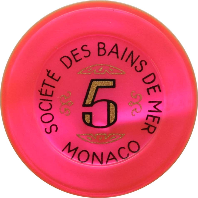 Societé des Bains de Mer- Casino de Monte Carlo 5 MCF Jeton Monte Carlo Monaco 35 mm