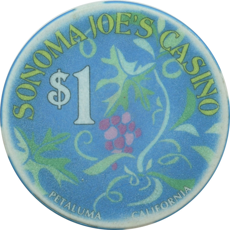 Sonoma Joe's Casino Petaluma California $1 Chip