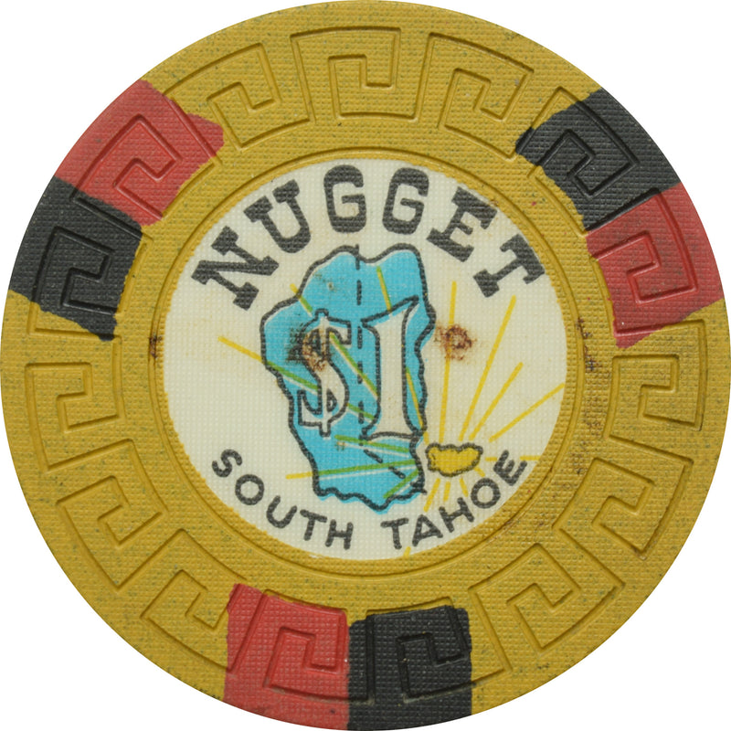 South Tahoe Nugget Casino Stateline Nevada $1 Chip 1965