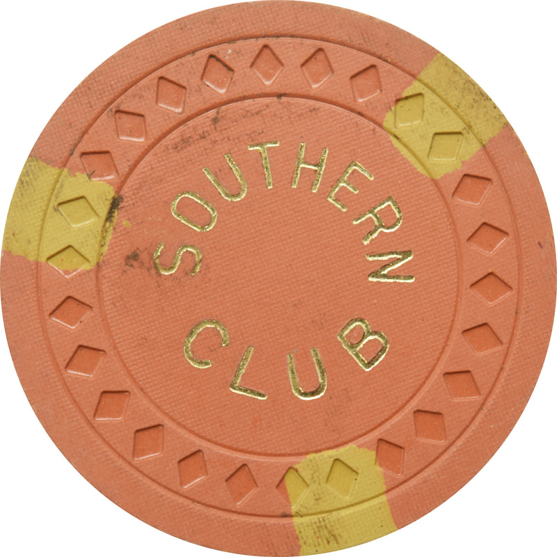 Southern Club $5 Illegal Casino Chip Hot Springs Arkansas Diamond Mold (Thin Edge Spots)