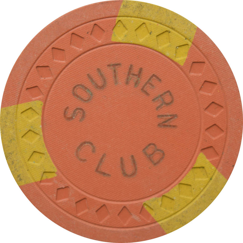 Southern Club $5 Illegal Casino Chip Hot Springs Arkansas Diamond Mold (Thick Edge Spots)