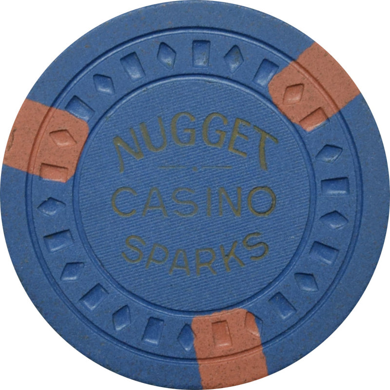 Sparks Nugget Casino Sparks Nevada Blue/Orange Chip 1955