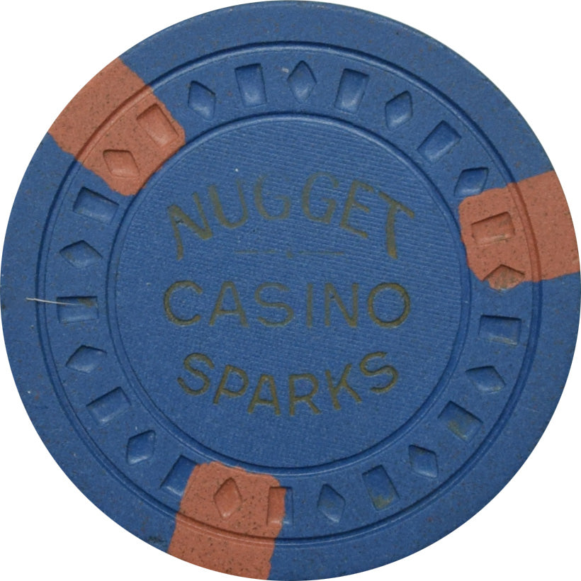 Sparks Nugget Casino Sparks Nevada Blue/Orange Chip 1955