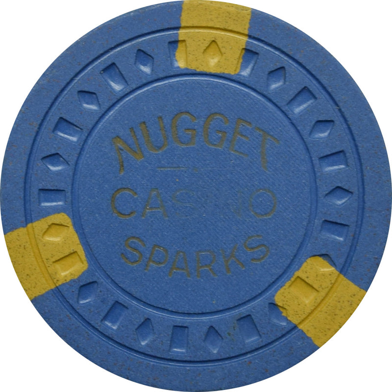 Sparks Nugget Casino Sparks Nevada Blue/Yellow Chip 1955