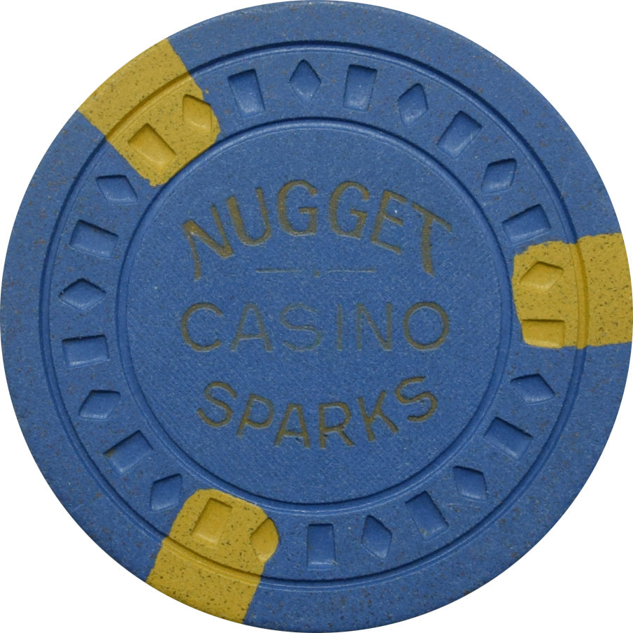 Sparks Nugget Casino Sparks Nevada Blue/Yellow Chip 1955