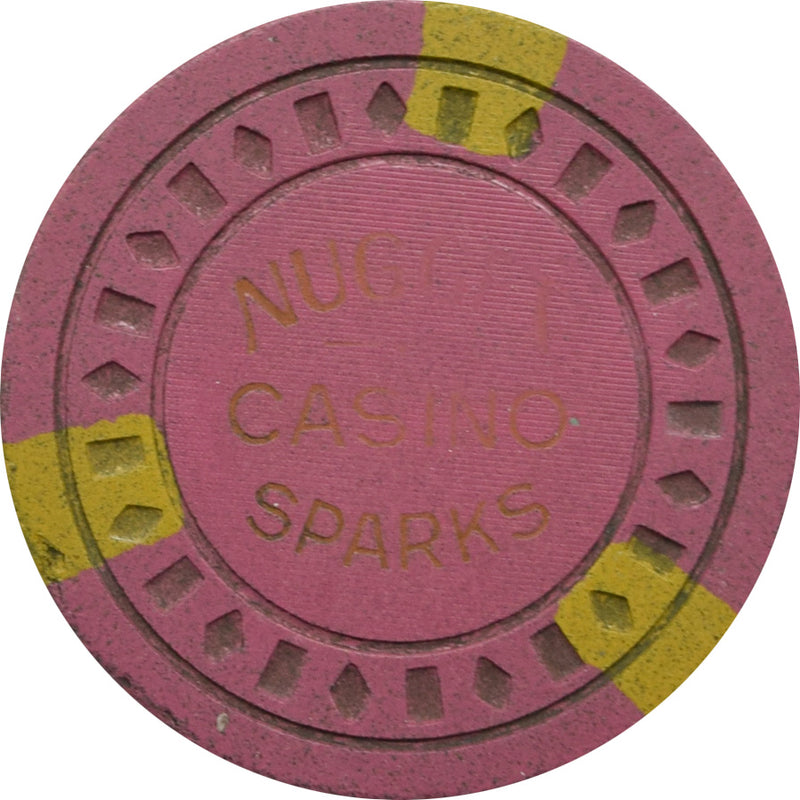 Sparks Nugget Casino Sparks Nevada Purple/Yellow Chip 1955