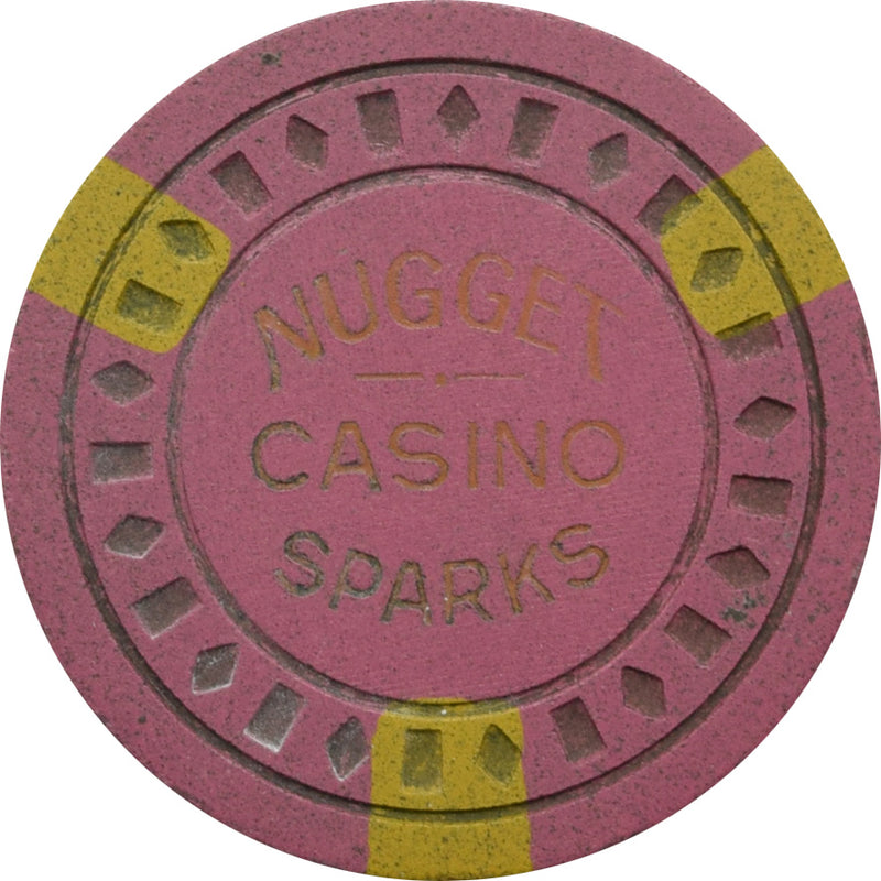 Sparks Nugget Casino Sparks Nevada Purple/Yellow Chip 1955