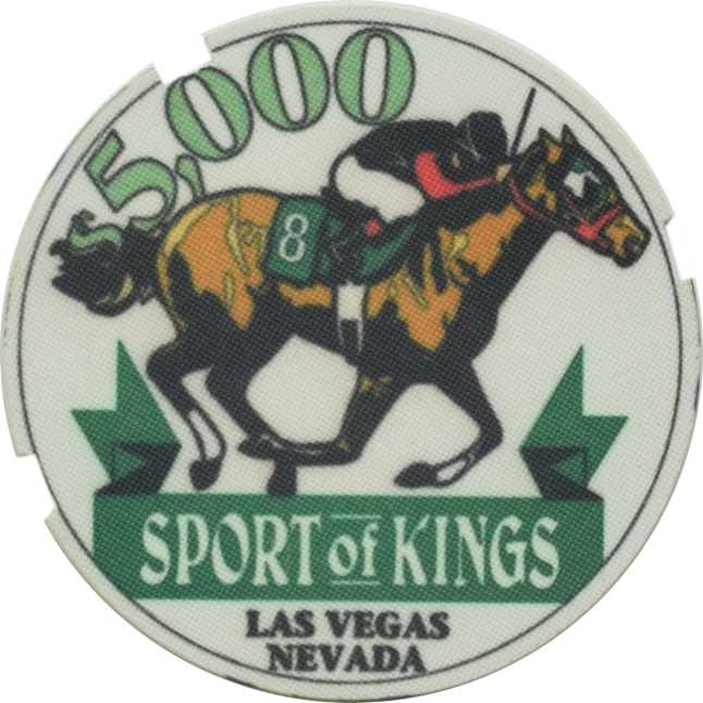 Sport of Kings Casino Las Vegas Nevada $5000 Notched Chip 1992