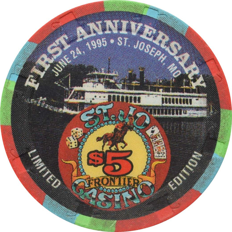 St. Jo Frontier Casino St. Joseph Missouri $5 1st Anniversary Chip