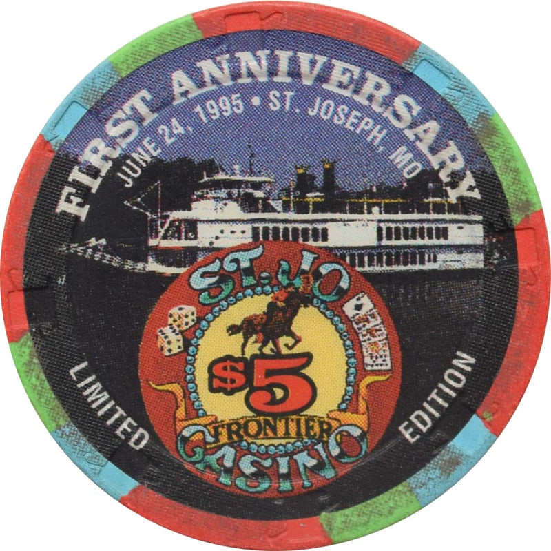 St. Jo Frontier Casino St. Joseph Missouri $5 1st Anniversary Chip