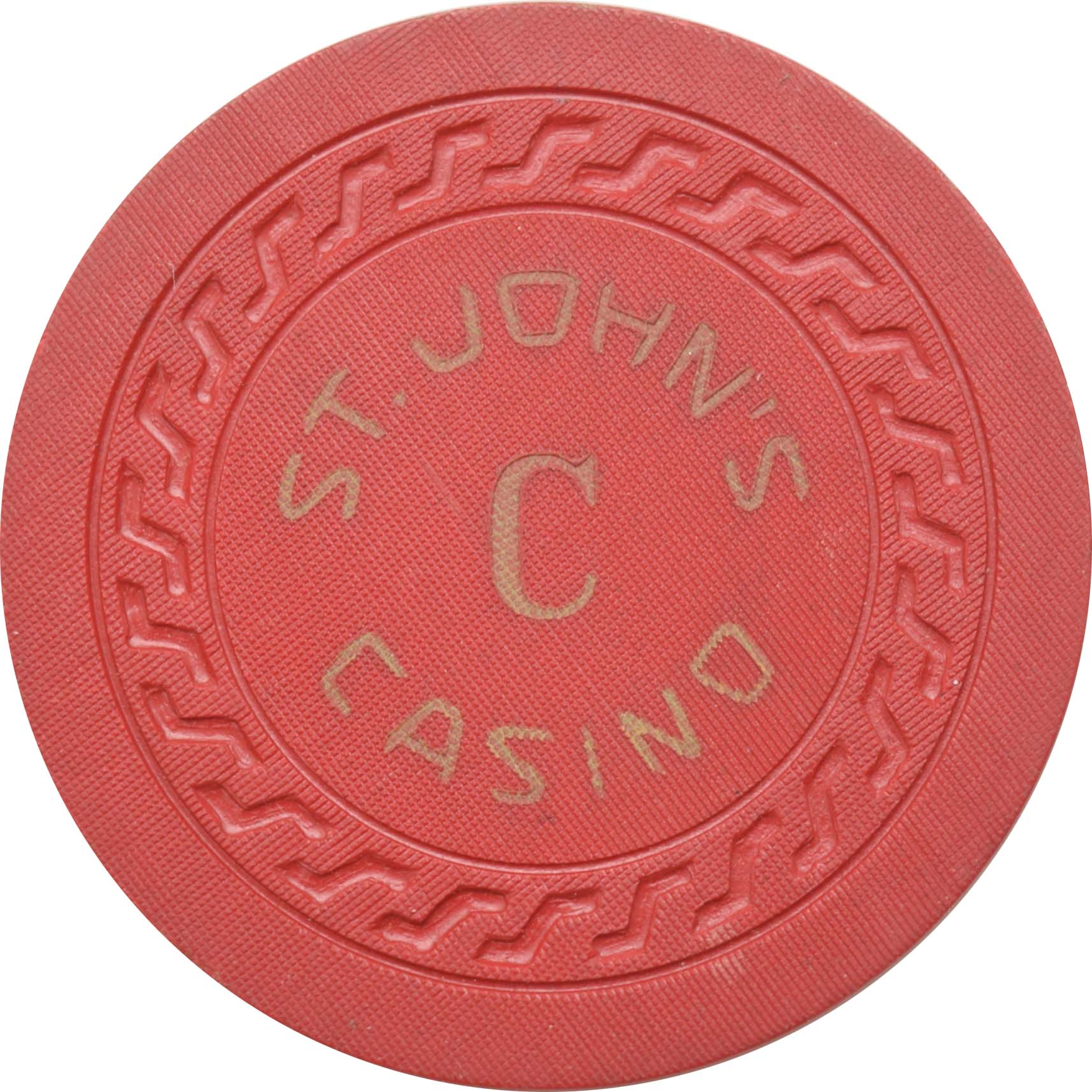 St. John's Casino Havana Cuba Red C Roulette Chip