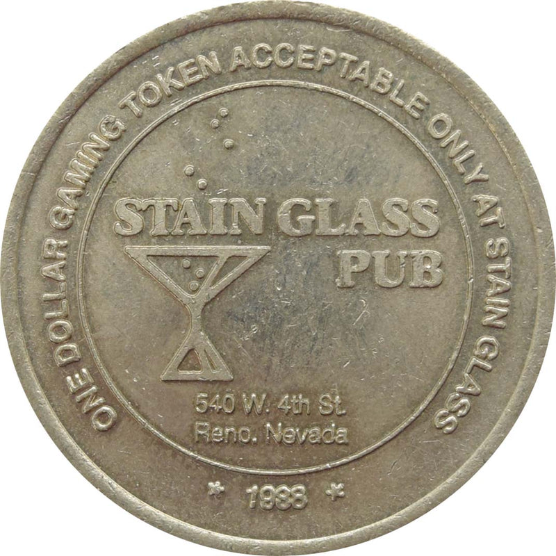 Stain Glass Pub Casino Las Vegas Nevada $1 Token 1988