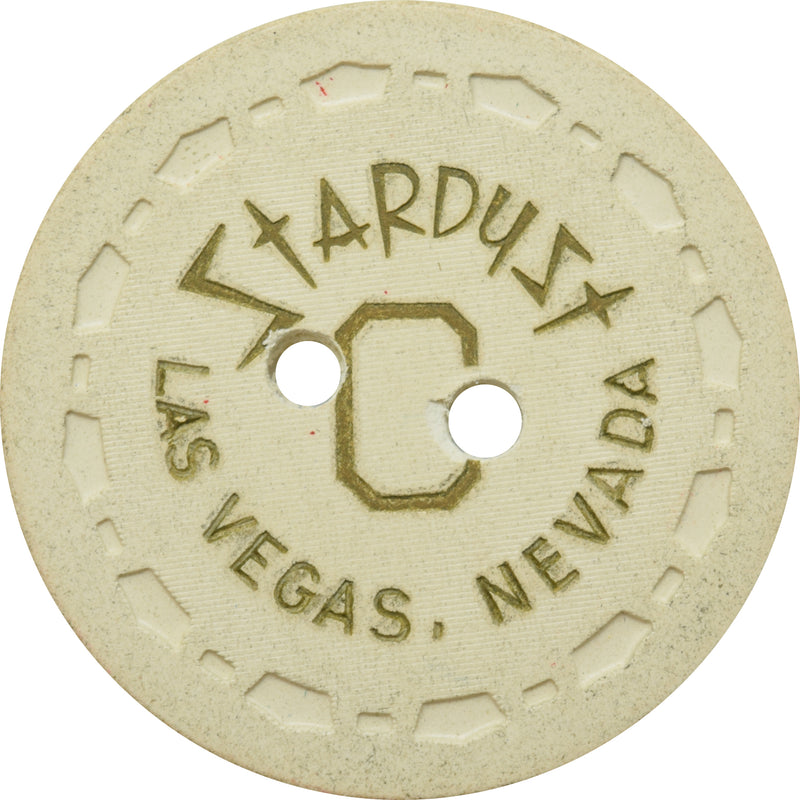 Stardust Casino Las Vegas Nevada White C Roulette Cancelled Chip 1959