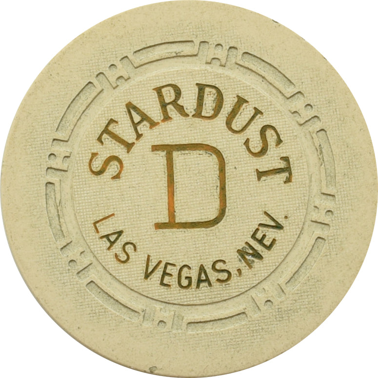 Stardust Casino Las Vegas Nevada Off-White Roulette D Chip 1958