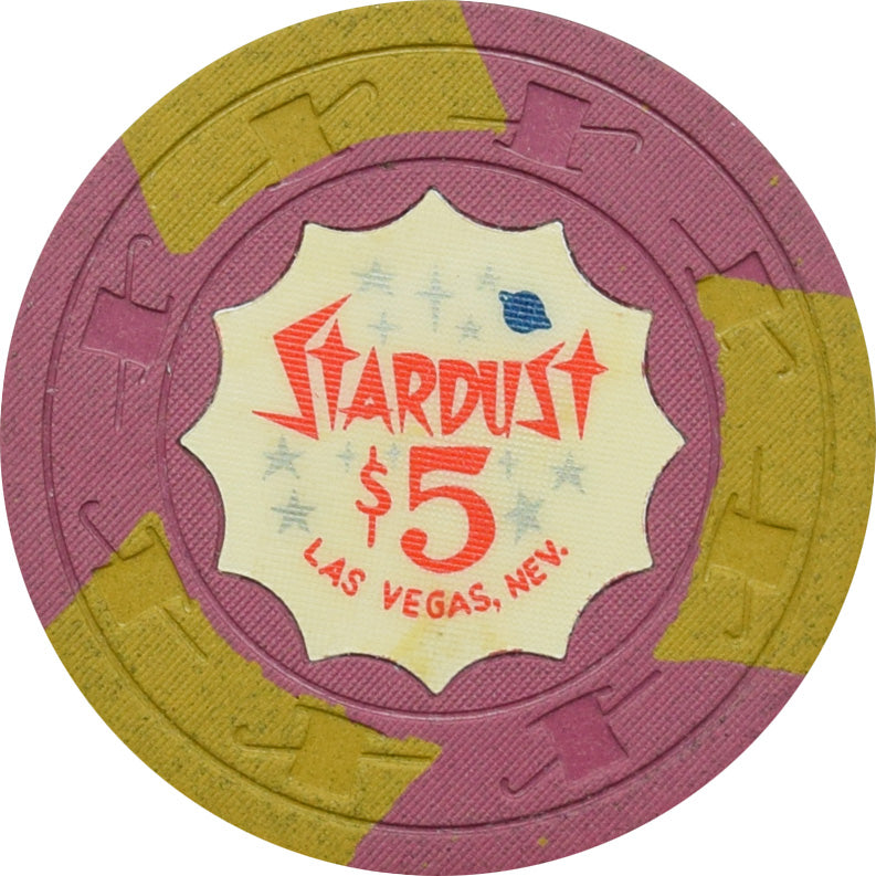 Stardust Casino Las Vegas Nevada $5 Damaged Chip 1959