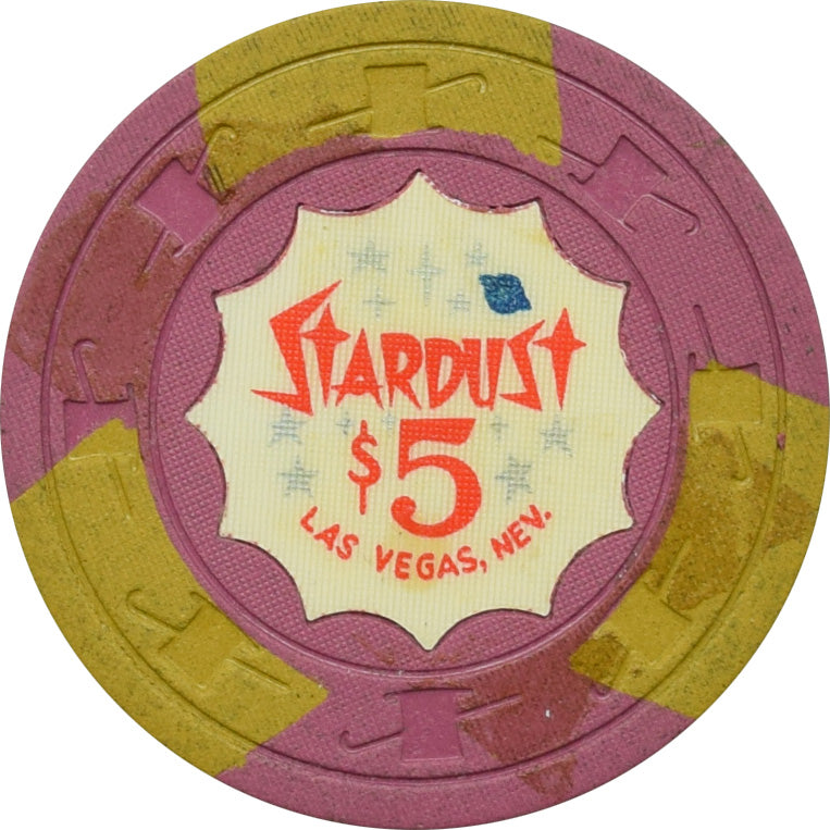 Stardust Casino Las Vegas Nevada $5 Damaged Chip 1959