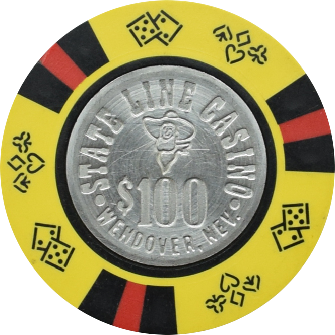 State Line Casino Wendover Nevada $100 Chip 1980