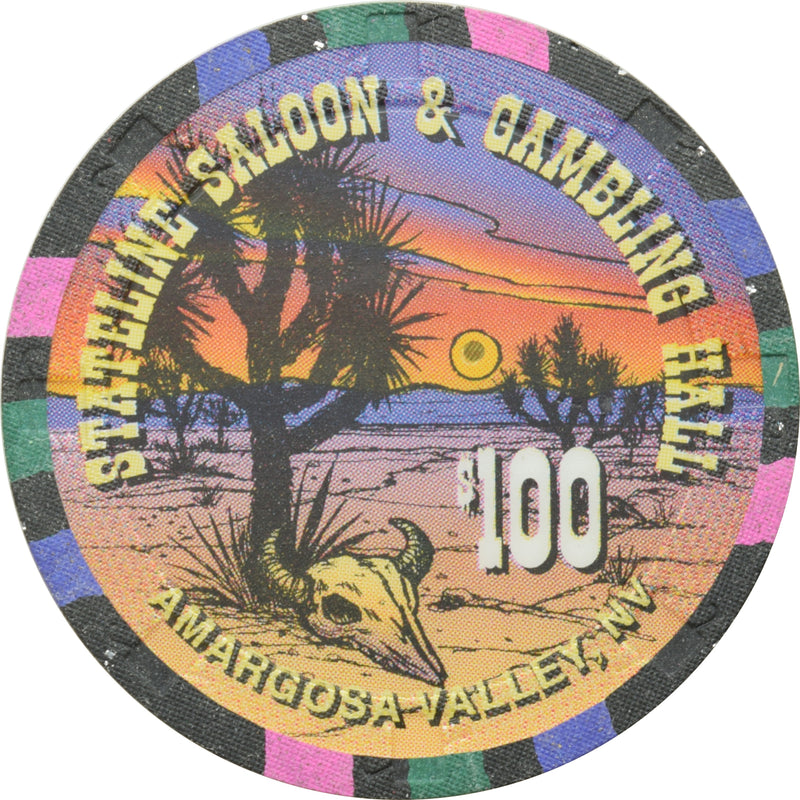 Stateline Saloon Casino Amargosa Valley Nevada $100 Chip 1996