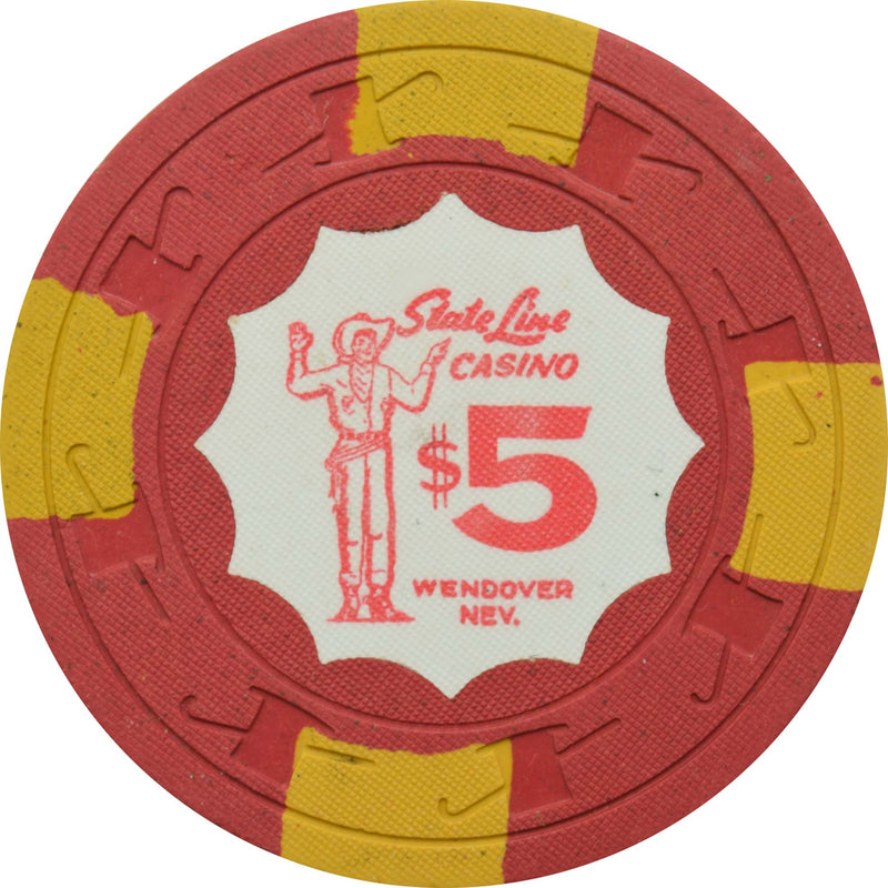 State Line Casino Wendover Nevada $5 Chip 1962