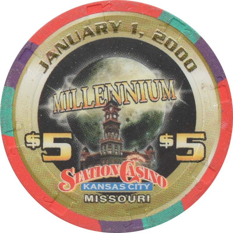 Station Casino Kansas City Missouri $5 Millennium Chip