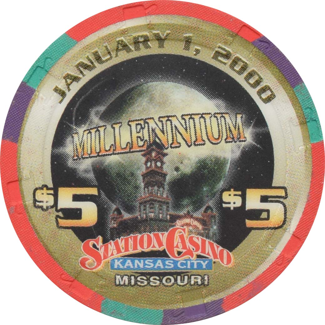 Station Casino Kansas City Missouri $5 Millennium Chip