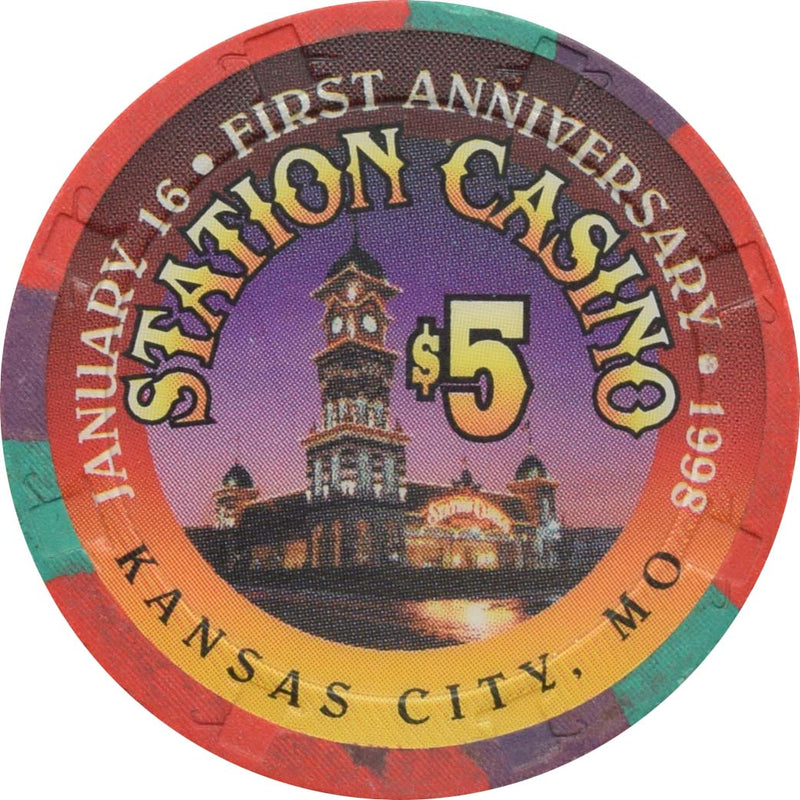 Station Casino Kansas City Missouri $5 1st Anniversary Chip
