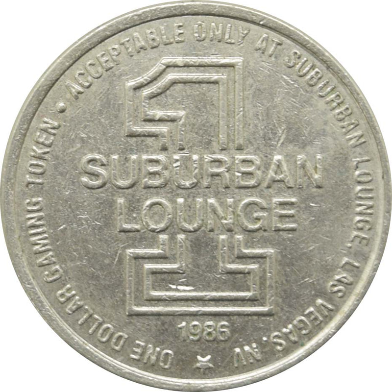 Suburban Lounge (West) Casino Las Vegas Nevada $1 Token 1986
